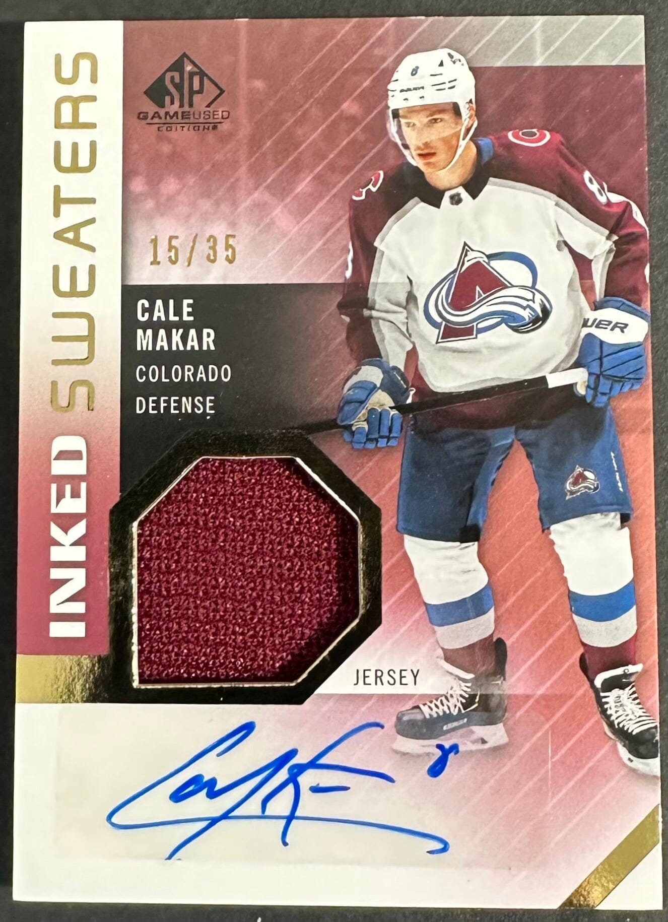 Cale Makar 2021-22 SP Game Used IS-MA AUTO 15/35 SNS Cards 